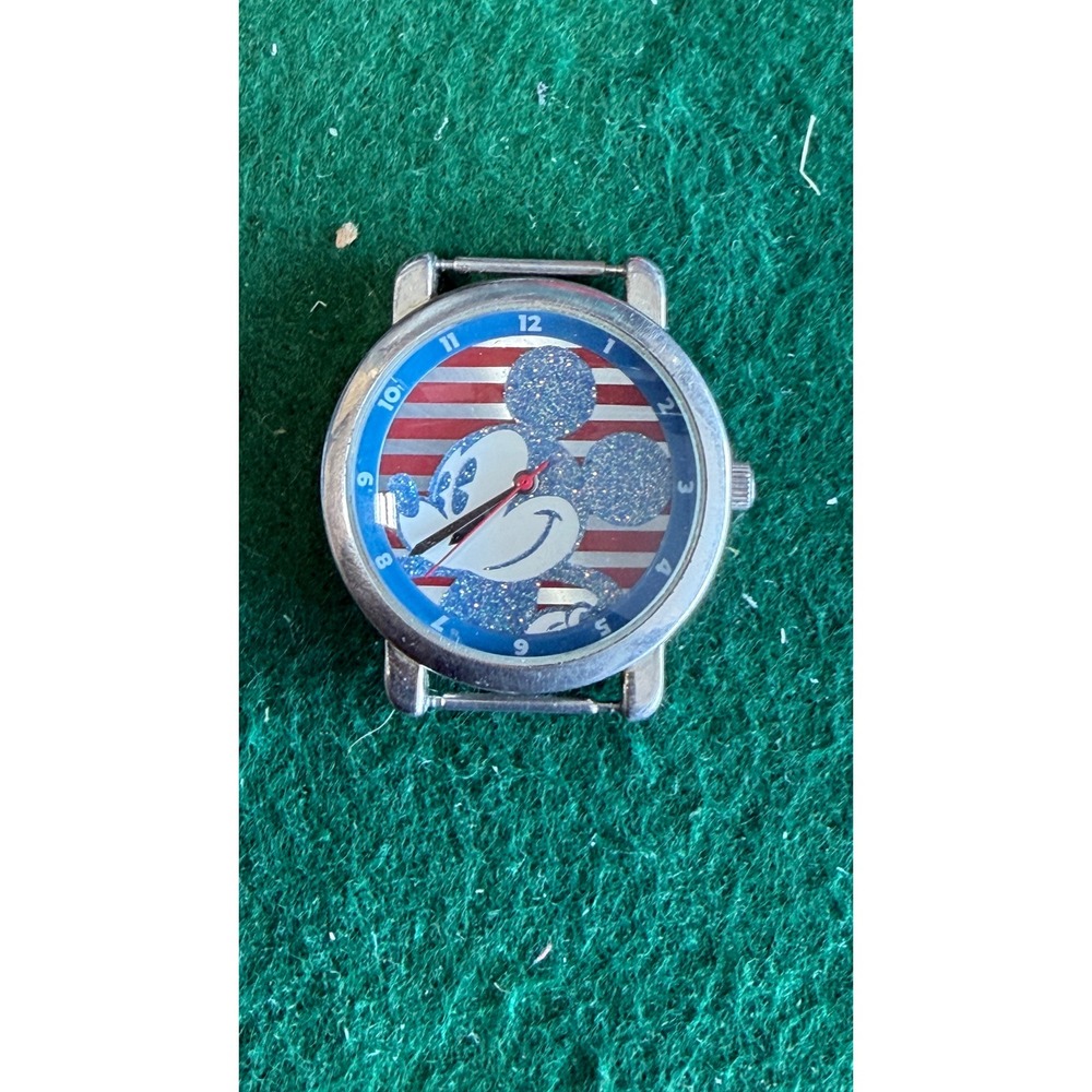Disney Mickey Mouse Patriotic Glitter Watch Face SII Japan Movt FSC 3193311